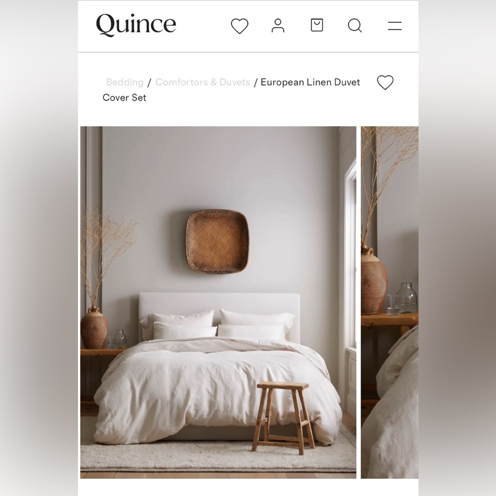 Quince European Linen Duvet Cover Set - Picture 2 of 4